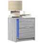 Bedside tables with LED lights 2 units engineered wood gray Sonoma by , Nightstands - Ref: Foro24-852058, Price: 103,01 €, Di...