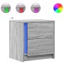 Mesitas de noche luces LED 2 uds madera ingeniería gris Sonoma de , Mesitas de noche - Ref: Foro24-852058, Precio: 103,01 €, ...