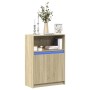 Aparador con LED madera de ingeniería roble Sonoma 72x34x100 cm de , Aparadores - Ref: Foro24-852161, Precio: 88,97 €, Descue...