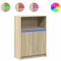 Aparador con LED madera de ingeniería roble Sonoma 72x34x100 cm de , Aparadores - Ref: Foro24-852161, Precio: 88,97 €, Descue...