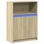 Aparador con LED madera de ingeniería roble Sonoma 72x34x100 cm de , Aparadores - Ref: Foro24-852161, Precio: 88,97 €, Descue...