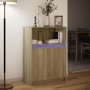 Aparador con LED madera de ingeniería roble Sonoma 72x34x100 cm de , Aparadores - Ref: Foro24-852161, Precio: 88,97 €, Descue...