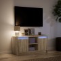 Mueble de TV LED madera de ingeniería roble Sonoma 100x34x50 cm de , Muebles TV - Ref: Foro24-852189, Precio: 81,11 €, Descue...