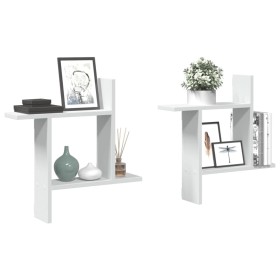 Wall shelves 2 units engineered wood white 50x15x50 cm by , Shelves and shelves - Ref: Foro24-853254, Price: 24,51 €, Discoun...