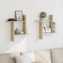 Wall shelves 2 units engineered wood Sonoma oak 50x12x50 cm by , Shelves and shelves - Ref: Foro24-853256, Price: 25,20 €, Di...