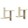 Wall shelves 2 units engineered wood Sonoma oak 50x12x50 cm by , Shelves and shelves - Ref: Foro24-853256, Price: 25,20 €, Di...