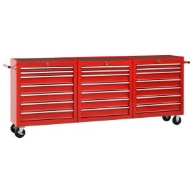 Werkzeugwagen mit 21 roten Stahlschubladen von vidaXL, Werkzeugschränke - Ref: Foro24-3056738, Preis: 702,99 €, Rabatt: %