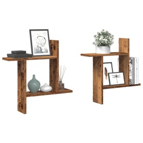 Wall shelves 2 units aged engineered wood 50x12x50cm by , Shelves and shelves - Ref: Foro24-853261, Price: 25,20 €, Discount: %