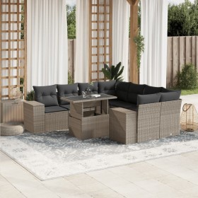 Garden furniture set 9 pieces and light gray synthetic rattan cushions by , Garden sets - Ref: Foro24-3269062, Price: 712,99 ...