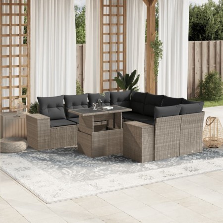 Gartenmöbel-Set 9-teilig mit Kissen aus hellem grauem Kunst-Rattan. von , Gartensets - Ref: Foro24-3269062, Preis: 712,87 €, ...