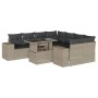 Set muebles jardín 9 pzas y cojines ratán sintético gris claro de , Conjuntos de jardín - Ref: Foro24-3269062, Precio: 712,87...