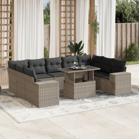 Gartensofa-Set, 10-teilig, mit Kissen, aus hellem grauen Kunststoff-Rattan. von , Gartensets - Ref: Foro24-3269372, Preis: 77...