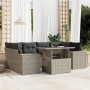 Garden sofa set 7 pieces with light gray PE rattan cushions by , Garden sets - Ref: Foro24-3269022, Price: 593,72 €, Discount: %