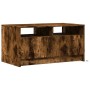 Mesa de centro con luces LED madera de ingeniería roble ahumado de , Mesas de centro - Ref: Foro24-851995, Precio: 94,99 €, D...