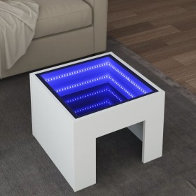 Mesa de centro con LED Infinity blanca 40x40x30 cm de , Mesas de centro - Ref: Foro24-847595, Precio: 71,99 €, Descuento: %