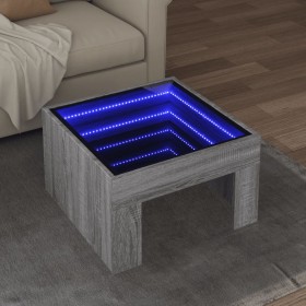 Coffee table with Infinity LED Sonoma gray 50x50x30 cm by , Coffee table - Ref: Foro24-847607, Price: 84,99 €, Discount: %