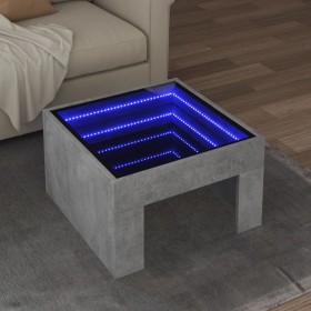 Coffee table with Infinity LED concrete gray 50x50x30 cm by , Coffee table - Ref: Foro24-847605, Price: 82,99 €, Discount: %