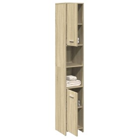 Armario de baño madera contrachapada color roble 30x30x183,5 cm de , Muebles de baño - Ref: Foro24-849602, Precio: 75,99 €, D...