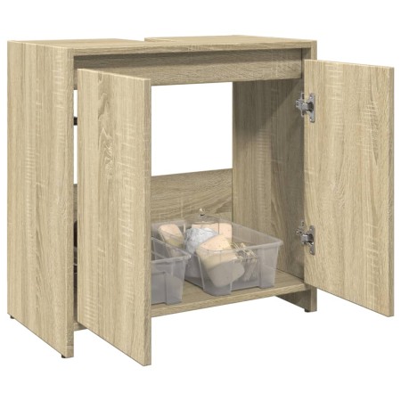 Armario lavabo baño madera ingeniería roble Sonoma 60x33x60 cm de , Muebles de baño - Ref: Foro24-849609, Precio: 49,42 €, De...