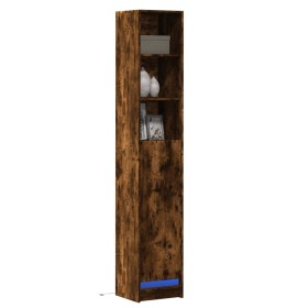 Aparador con LED madera ingeniería roble ahumado 36x32,5x200 cm de , Aparadores - Ref: Foro24-852128, Precio: 92,99 €, Descue...