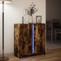 Aparador con LED madera ingeniería roble ahumado 77x34x85 cm de , Aparadores - Ref: Foro24-852135, Precio: 86,60 €, Descuento: %