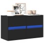 Wall-mounted TV stand with LED lights black 80x31x45 cm by , TV Furniture - Ref: Foro24-852286, Price: 82,47 €, Discount: %