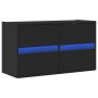 Wall-mounted TV stand with LED lights black 80x31x45 cm by , TV Furniture - Ref: Foro24-852286, Price: 82,47 €, Discount: %