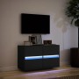 Wall-mounted TV stand with LED lights black 80x31x45 cm by , TV Furniture - Ref: Foro24-852286, Price: 82,47 €, Discount: %