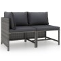 Gartensofa-Set mit Kissen, 2-teilig, graues synthetisches Rattan von vidaXL, Modulare Sofas für den Außenbereich - Ref: Foro2...