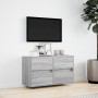 Wall-mounted TV stand with LED lights in Sonoma gray, 80x31x45 cm. by , TV Furniture - Ref: Foro24-852290, Price: 82,47 €, Di...