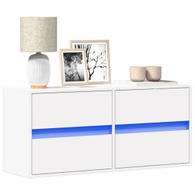 Wall-mounted TV stand with LED lights white 100x31x45 cm by , TV Furniture - Ref: Foro24-852292, Price: 91,99 €, Discount: %