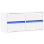 Mueble de TV de pared con luces LED blanco 100x31x45 cm de , Muebles TV - Ref: Foro24-852292, Precio: 91,99 €, Descuento: %