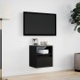 Wall-mounted TV stand with LED lights black 41x31x45 cm by , TV Furniture - Ref: Foro24-852315, Price: 57,49 €, Discount: %