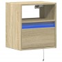 Mueble de TV de pared con luces LED roble Sonoma 41x31x45 cm de , Muebles TV - Ref: Foro24-852317, Precio: 55,85 €, Descuento: %