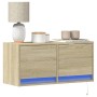 Wall-mounted TV stand with LED lights Sonoma oak 80x31x35 cm by , TV Furniture - Ref: Foro24-852357, Price: 68,12 €, Discount: %