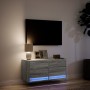 Mueble de TV de pared con luces LED gris Sonoma 80x31x35 cm de , Muebles TV - Ref: Foro24-852360, Precio: 70,18 €, Descuento: %