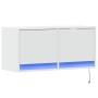 Wall-mounted TV stand with LED lights white 80x31x35 cm by , TV Furniture - Ref: Foro24-852355, Price: 70,18 €, Discount: %