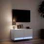 Wall-mounted TV stand with LED lights white 80x31x35 cm by , TV Furniture - Ref: Foro24-852355, Price: 70,18 €, Discount: %