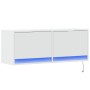 Wall-mounted TV stand with LED lights white 100x31x35 cm by , TV Furniture - Ref: Foro24-852362, Price: 78,15 €, Discount: %