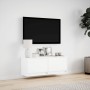 Wall-mounted TV stand with LED lights white 100x31x35 cm by , TV Furniture - Ref: Foro24-852362, Price: 78,15 €, Discount: %