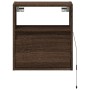 Wall-mounted bedside table with LED lights in brown oak by , Nightstands - Ref: Foro24-3307987, Price: 57,49 €, Discount: %