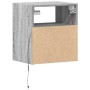 Wall-mounted bedside table with LED lights in Sonoma gray by , Nightstands - Ref: Foro24-3307985, Price: 57,49 €, Discount: %