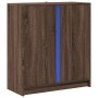 Sideboard with LED lights, engineered wood, brown oak, 77x34x85 cm by , Sideboards - Ref: Foro24-852137, Price: 89,18 €, Disc...