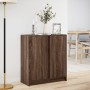 Sideboard with LED lights, engineered wood, brown oak, 77x34x85 cm by , Sideboards - Ref: Foro24-852137, Price: 89,18 €, Disc...