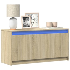 TV stand made of Sonoma oak engineered wood for LED TVs, measuring 100x34x50 cm. by , TV Furniture - Ref: Foro24-852210, Pric...