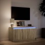 TV stand made of Sonoma oak engineered wood for LED TVs, measuring 100x34x50 cm. by , TV Furniture - Ref: Foro24-852210, Pric...