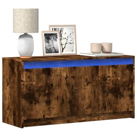 LED TV stand in smoked oak engineered wood 100x34x50 cm by , TV Furniture - Ref: Foro24-852212, Price: 86,48 €, Discount: %