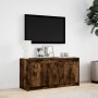 LED TV stand in smoked oak engineered wood 100x34x50 cm by , TV Furniture - Ref: Foro24-852212, Price: 86,36 €, Discount: %