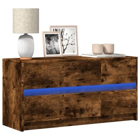 LED TV stand in smoked oak engineered wood 100x34x50 cm by , TV Furniture - Ref: Foro24-852219, Price: 112,99 €, Discount: %