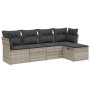 Gartensofa-Set und Kissen, 5-teilig, aus hellem grauem Kunststoff-Rattan. von , Gartensets - Ref: Foro24-3263138, Preis: 360,...